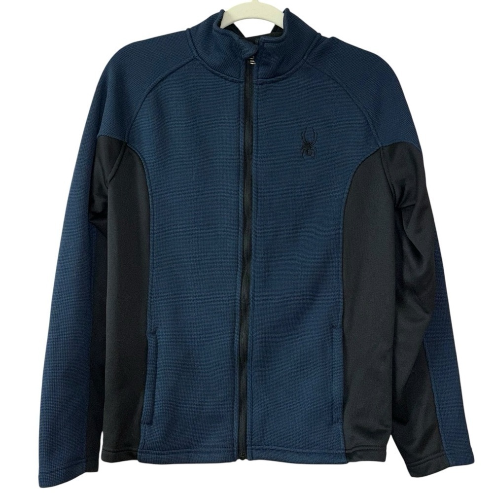 Spyder Navy Black Zip Up Jacket Men’s S Outdoor Activewear Sport Preppy Fleece